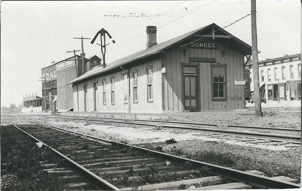 Dundee rail depot, view down the tracks with a 