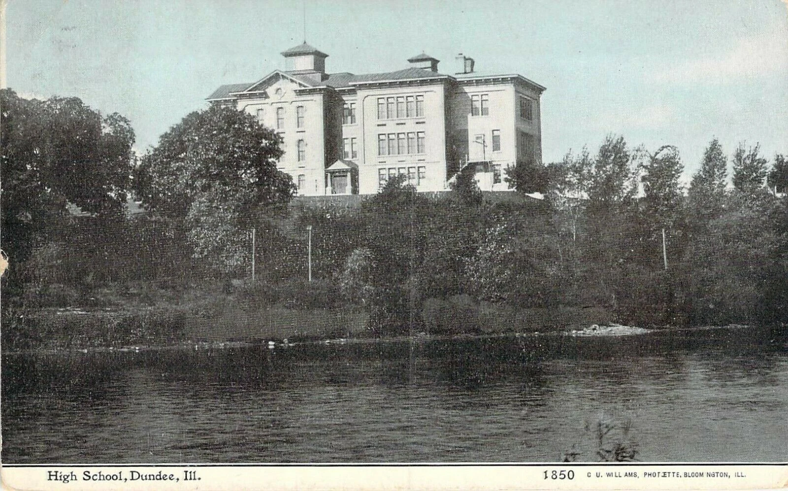 Dundee High School, riverside view, postcard