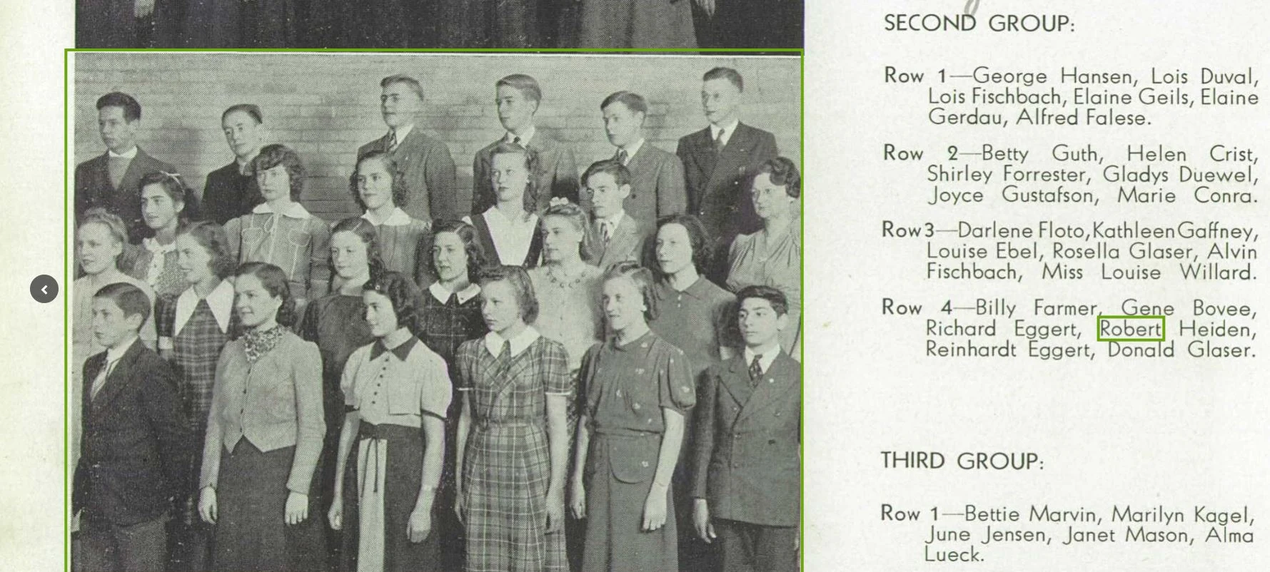 1940 Dundee School class photograph, 