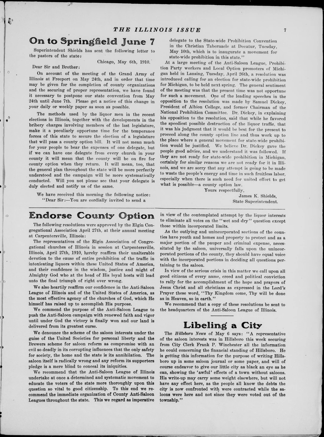 Scanned newspaper page from Image 7 of The Illinois issue (Chicago, Ill. ; Downers Grove, Ill.), May 13, 1910, 1910-05-13 (Library of Congress, Chronicling America)