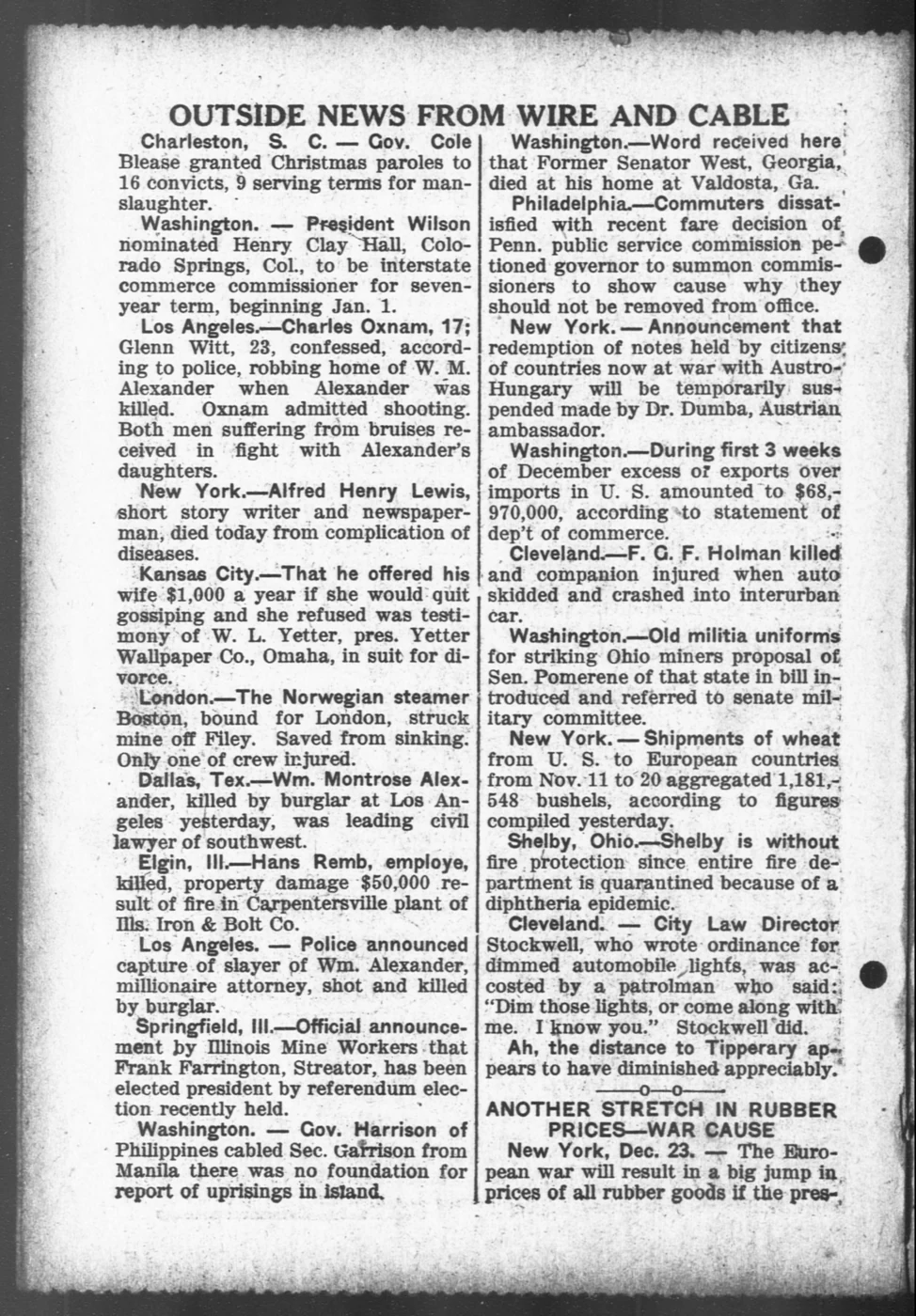 Scanned newspaper page from Image 30 of The day book (Chicago, Ill.), December 23, 1914, (LAST EDITION), 1914-12-23 (Library of Congress, Chronicling America)